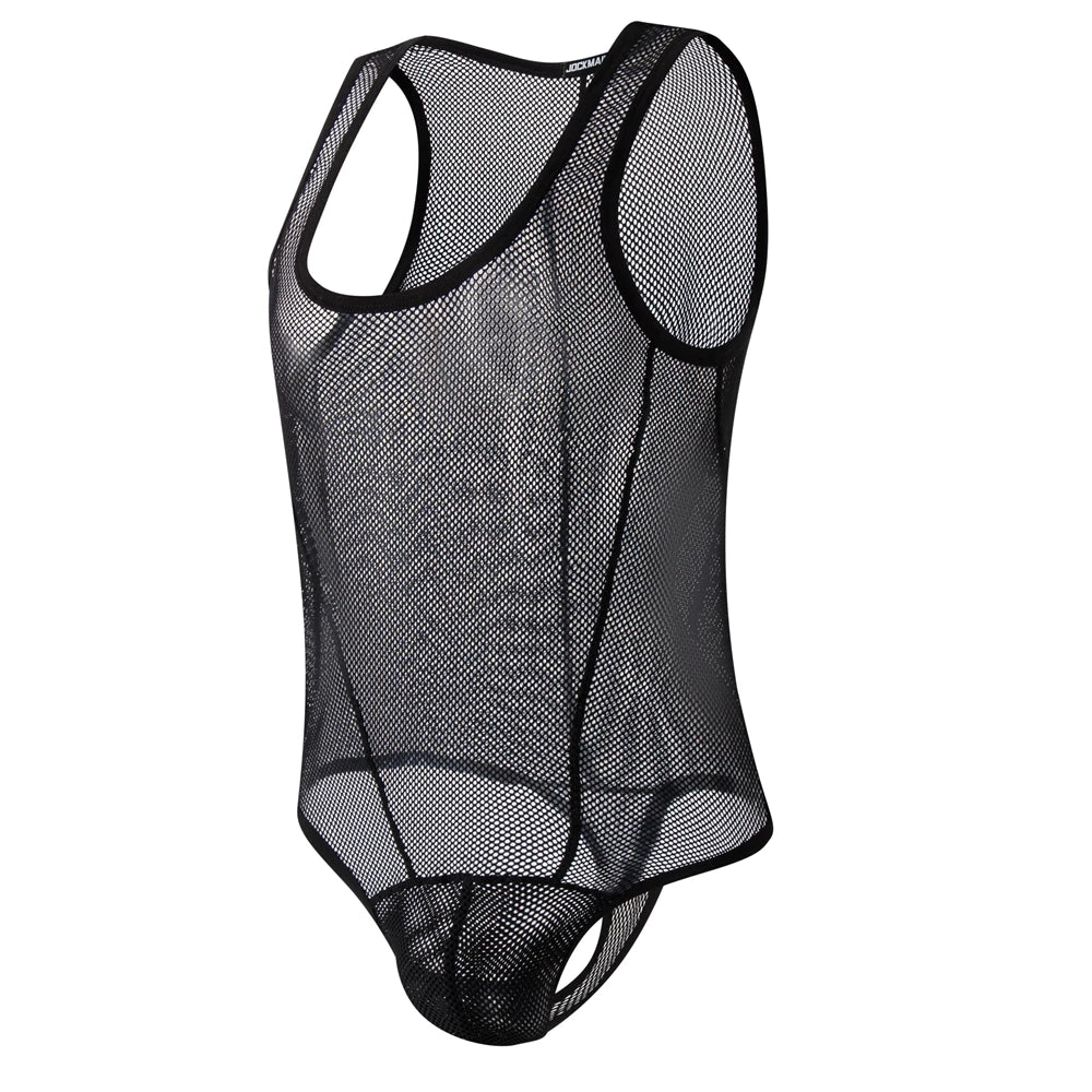 Mesh Jockstrap & Body Harness Set – Black & White | M–XL | Nylon & Elastane