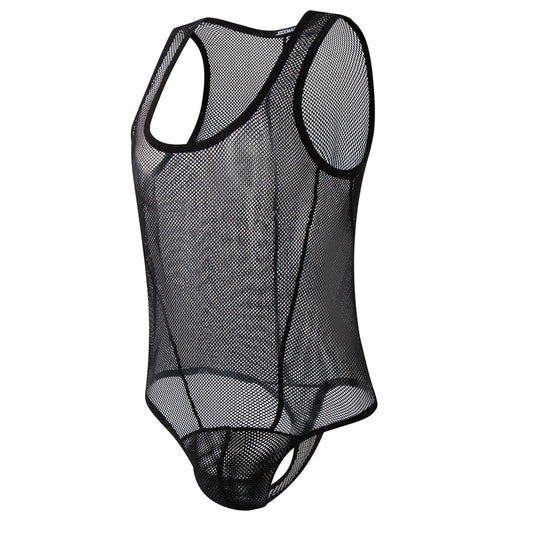 Mesh Jockstrap & Body Harness Set – Black & White | M–XL | Nylon & Elastane