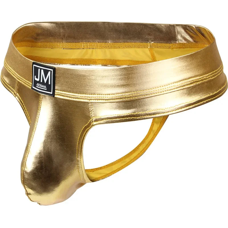 PU Leather U-Pouch Brief – 5 Colours | M–XL | Polyamide & Elastane