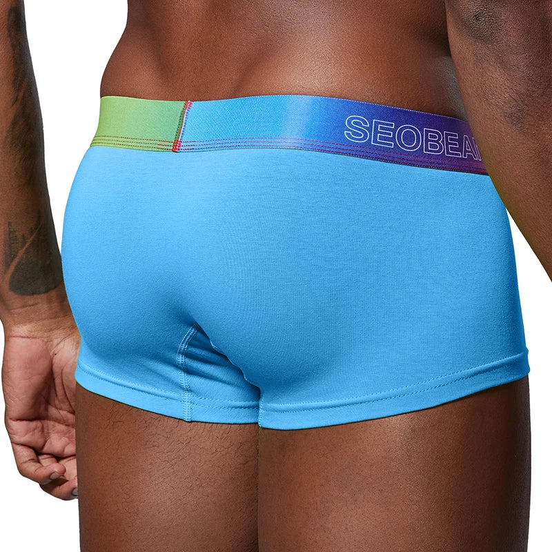 Seobean Rainbow Waistband Boxer Briefs – 4 Colours | M–2XL | Cotton & Elastane