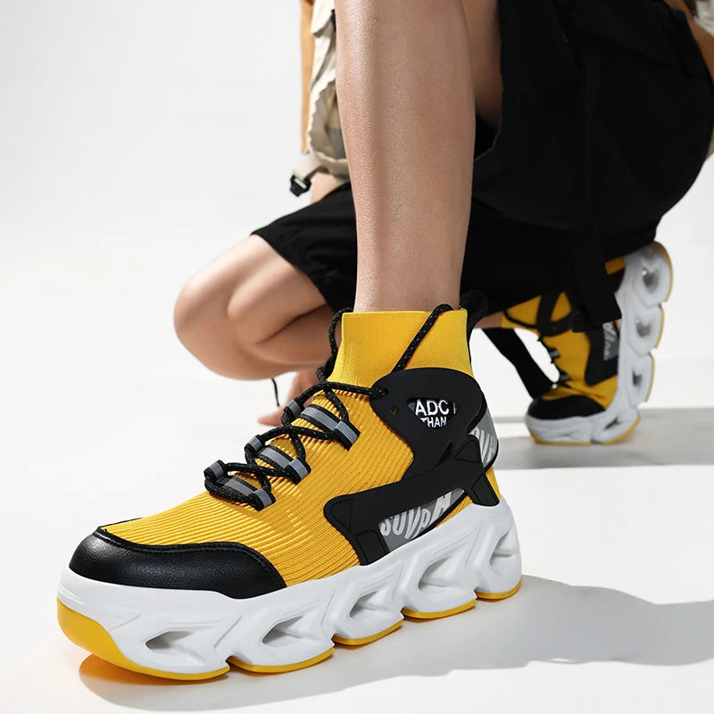 Geometric Fabric Sneaker | Lightweight EVA | Yellow | EU 39–46