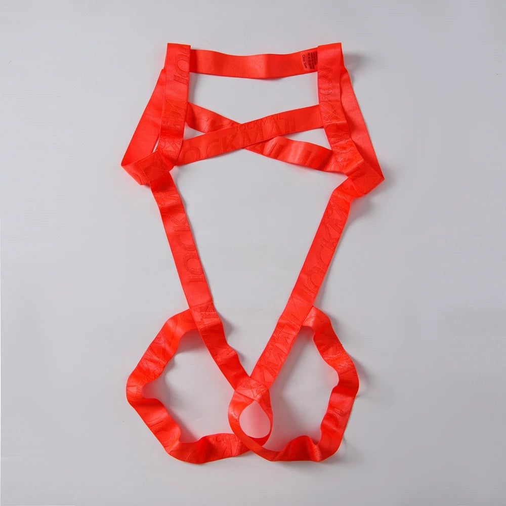 JOCKMAIL Hollow-Out Ring Strap Harness Bodysuit