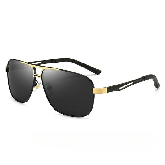 Square Photochromic Polarized Sunglasses – Silvery, Red, Golden & Black | One Size | Aluminium & TAC