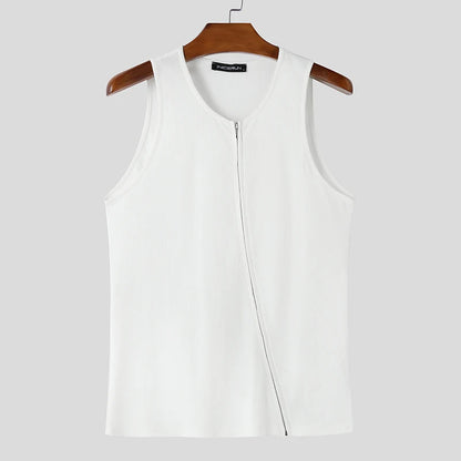 Solid Colour Knitted Tank Top | O-Neck | 3 Colours | S–3XL