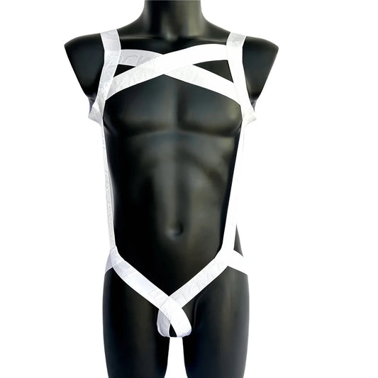 JOCKMAIL Hollow-Out Ring Strap Harness Bodysuit