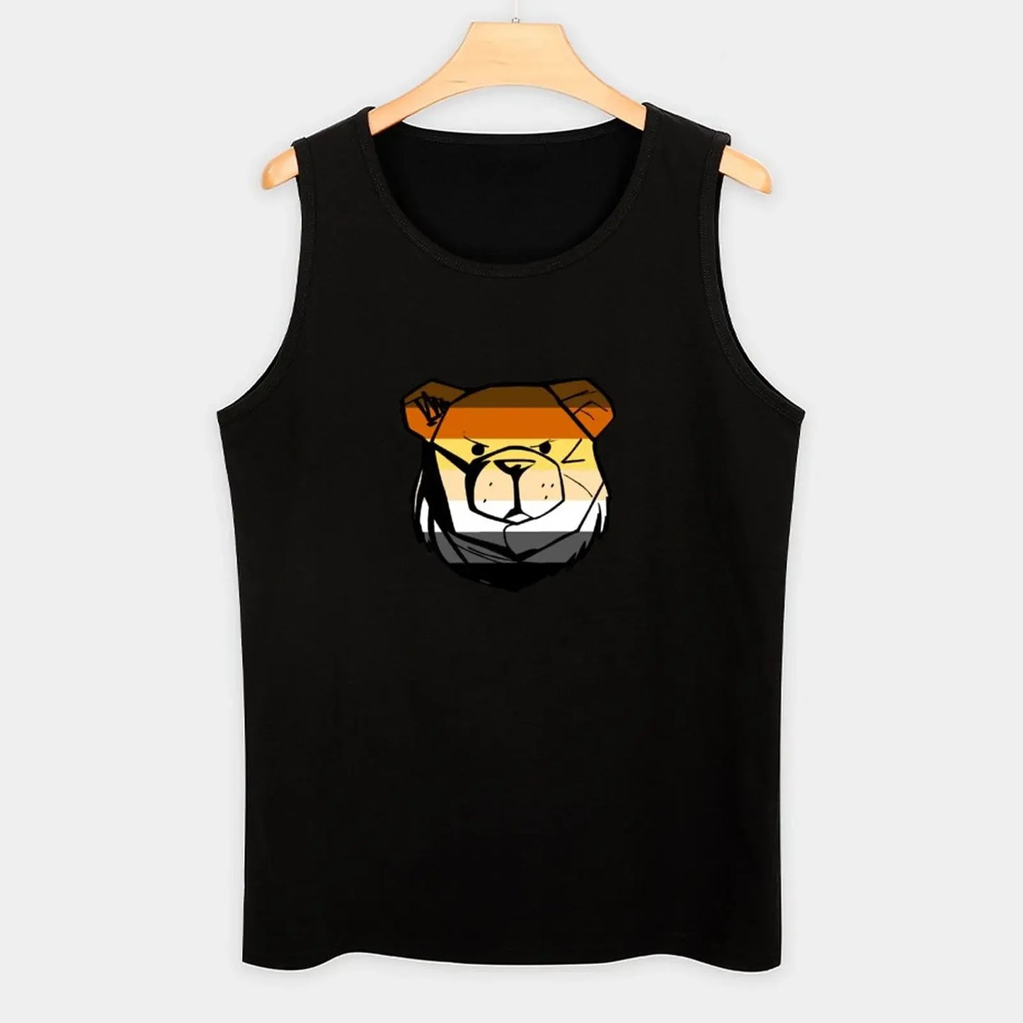 Bear Pride Flag Tank Top – 6 Sizes | 100% Cotton | Black