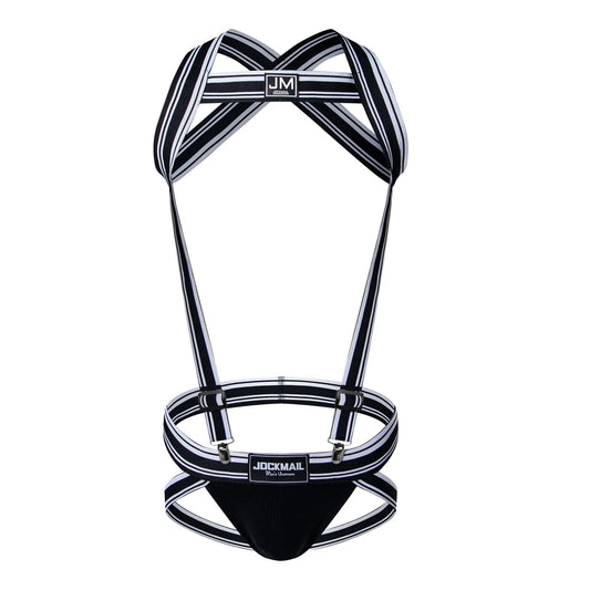 Jockstrap & Harness Set – Blue, White, Black, Pink & Red | M–2XL | Nylon & Lycra