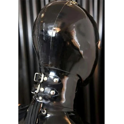 Handmade Latex Hood Mask with Neck Buckle