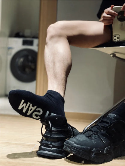 Letter Print Fetish Socks – 8 Styles | Black & White | Cotton