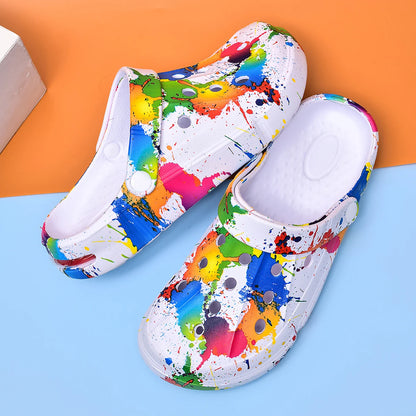 Graffiti Platform Clog Sandals – White | EU 36–45