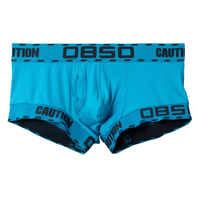 Caution Print Boxer Short – Black, Blue & Yellow | M–2XL | Cotton & Lycra