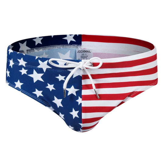 Jockmail Push Up Swim Brief American Flag