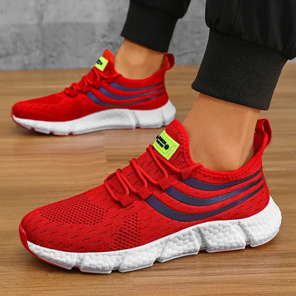Striped Air Mesh Sneakers | Red | EU 36–46
