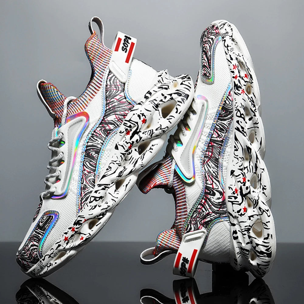 Classic Low-Top Sneakers | White Rainbow | EU 39–48