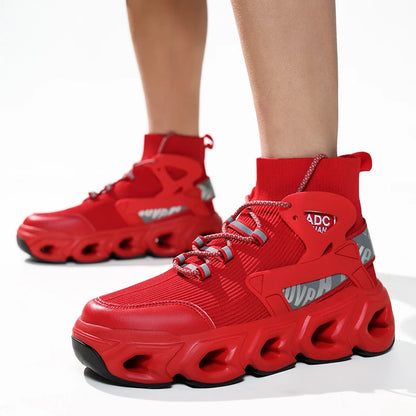 Geometric Fabric Sneaker | Lightweight EVA | Red | EU 39–46