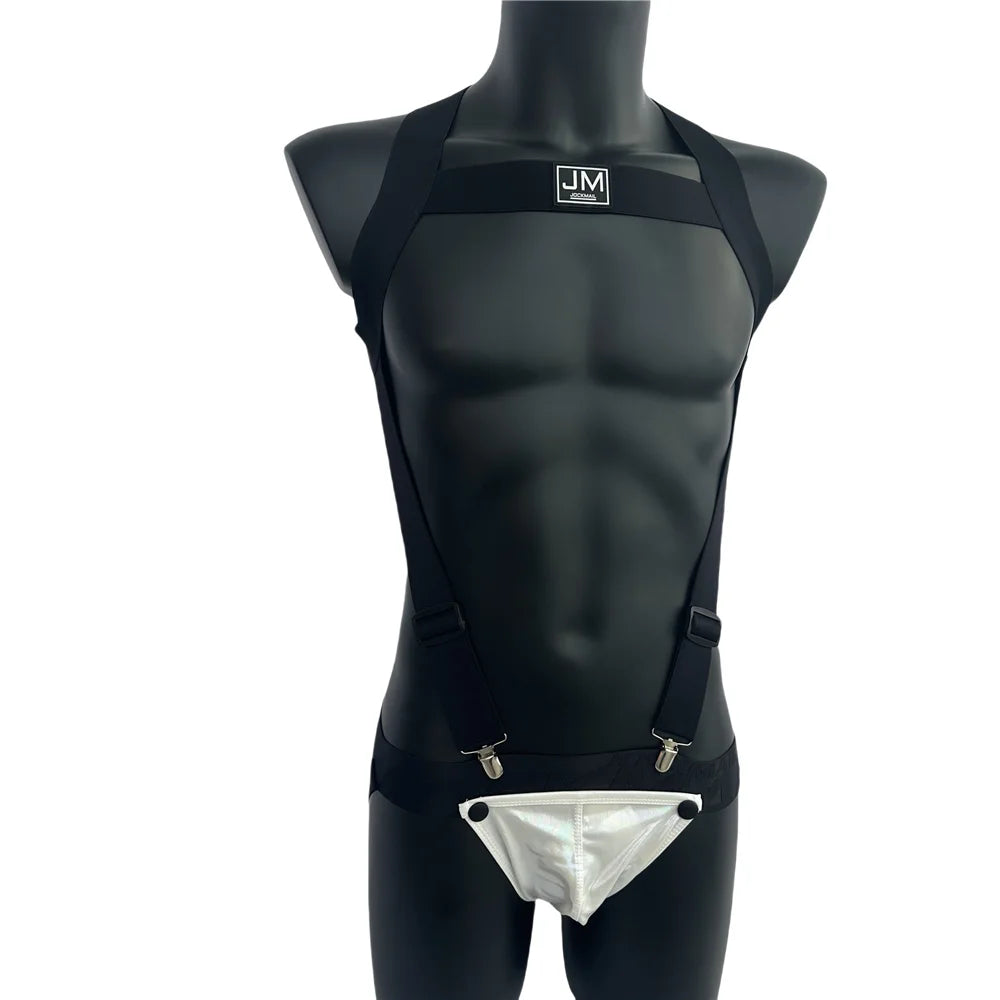 Harness & Jockstrap Set with Removable Pouch – 8 Colours | M–XL | Nylon & Elastane