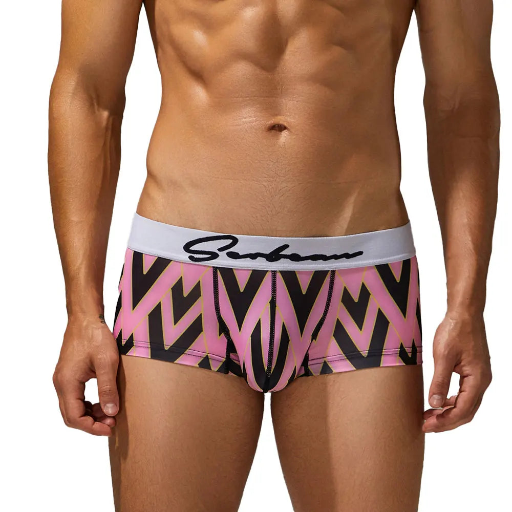 Geometric Boxer Shorts – 4 Colours | M–2XL | Polyester & Elastane