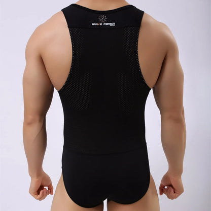 One-Piece Bodysuit Swimwear – White, Gray & Black | S–XL | Nylon & Elastane