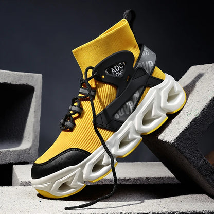 Geometric Fabric Sneaker | Lightweight EVA | Yellow | EU 39–46