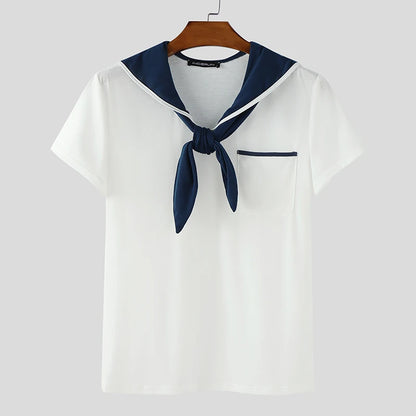 INCERUN Men's Sailor Shirt – Nautical-Inspired Casual Streetwear Top | S–5XL