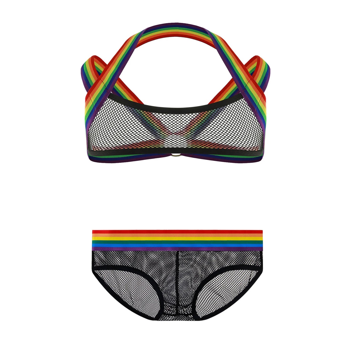 Clever-Men Harness & Fishnet Briefs Set | 4 Colours | M–4XL