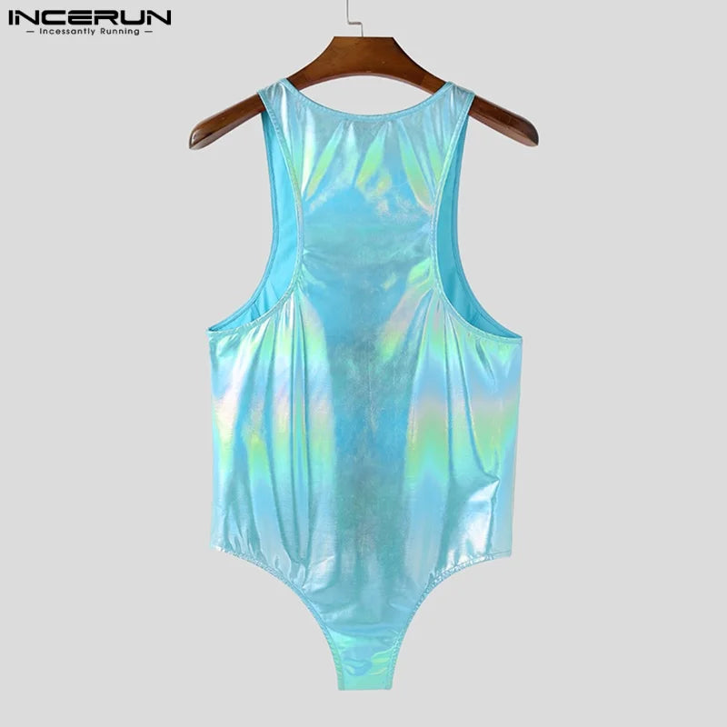 Zip-Up Bodysuit – Black, Blue & Pink | S–5XL | Polyester & Lycra