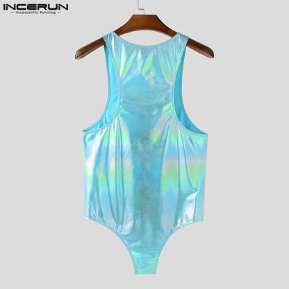 Zip-Up Bodysuit – Black, Blue & Pink | S–5XL | Polyester & Lycra