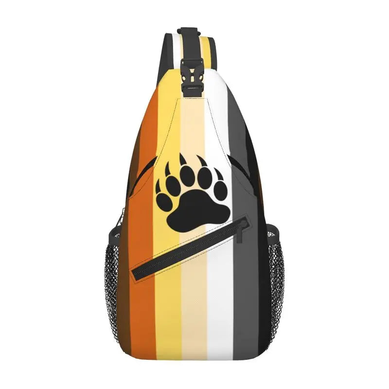 Pride Flag Stripe Sling Bag – Bear Pride 2 Designs | Crossbody | Polyester