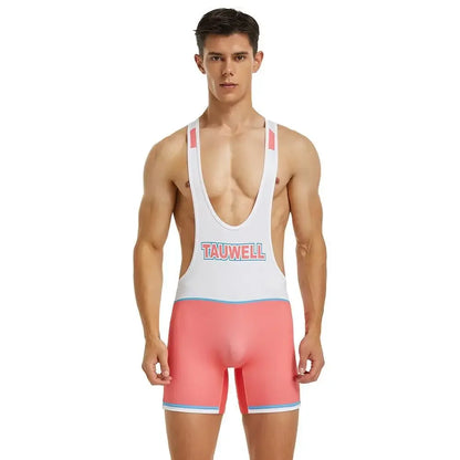 Wrestling Suit – Light Blue/White & Pink/White | M–2XL | Polyester & Lycra