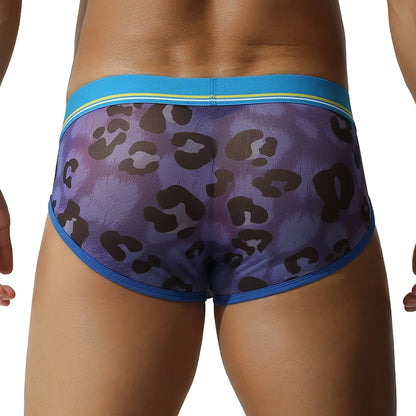 Leopard Mesh Brief – Purple & Pink | M–2XL | Polyester & Elastane