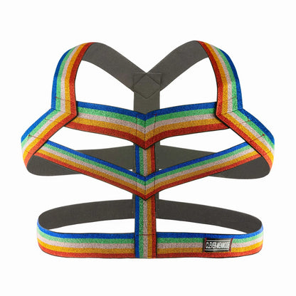 Clever-Men Rainbow Elastic Body Chest Harness 🌈