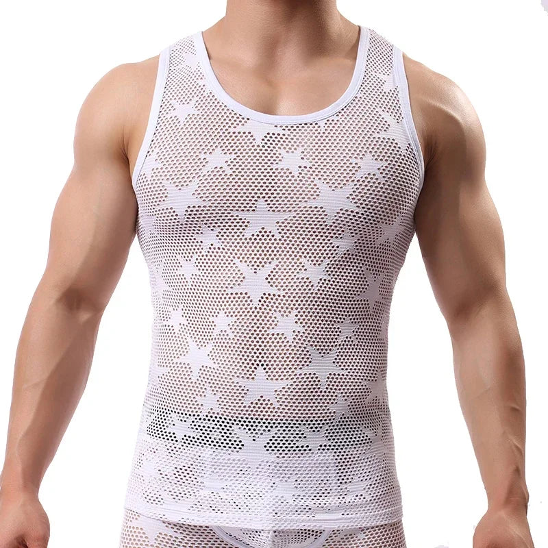Mesh Muscle Tank Top