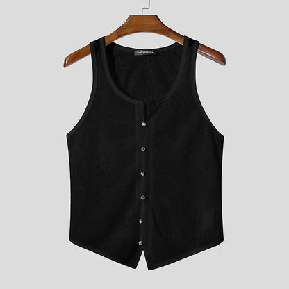 INCERUN Lace Transparent Tank Top – Sheer Bold Men's Vest | S–5XL