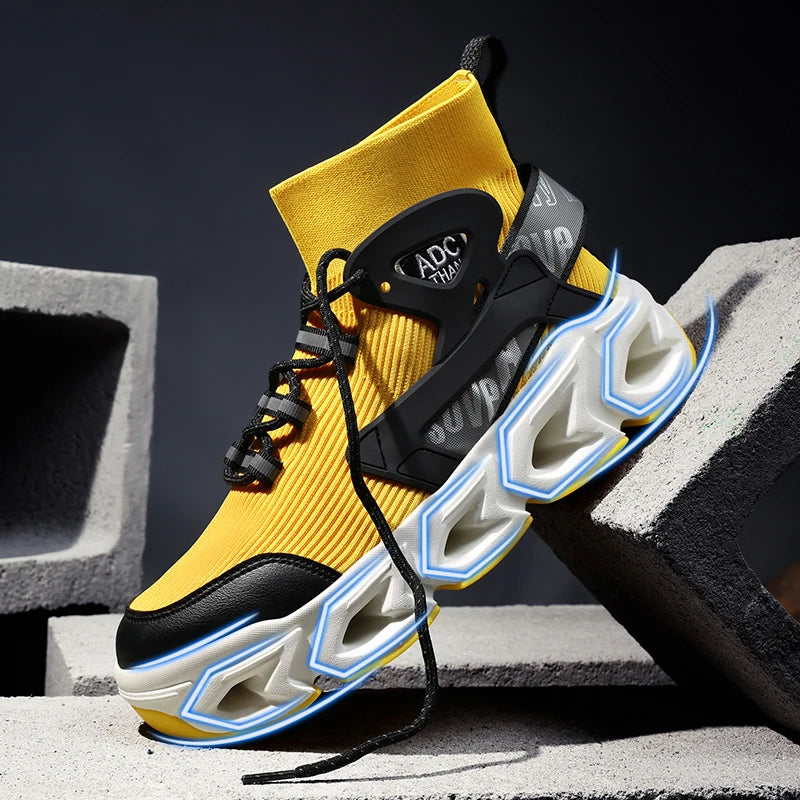 Geometric Fabric Sneaker | Lightweight EVA | Yellow | EU 39–46