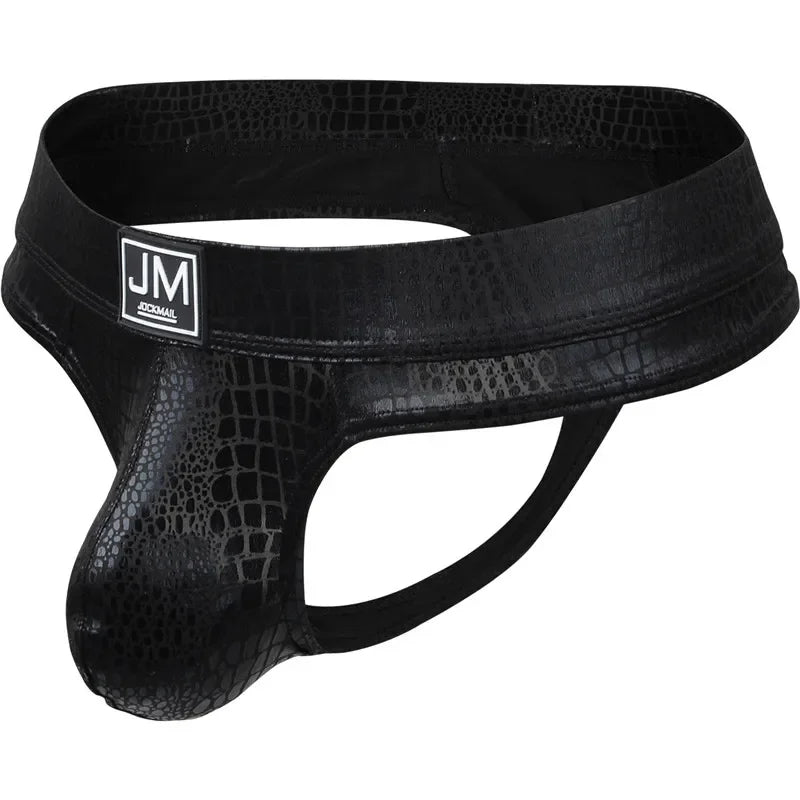 PU Leather U-Pouch Brief – 5 Colours | M–XL | Polyamide & Elastane