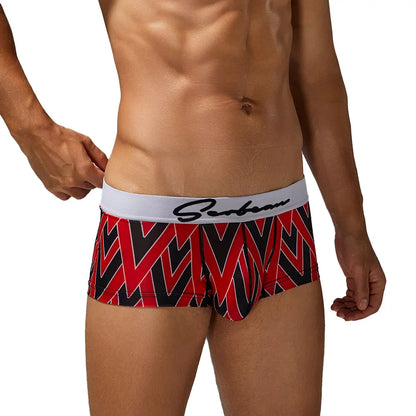 Geometric Boxer Shorts – 4 Colours | M–2XL | Polyester & Elastane