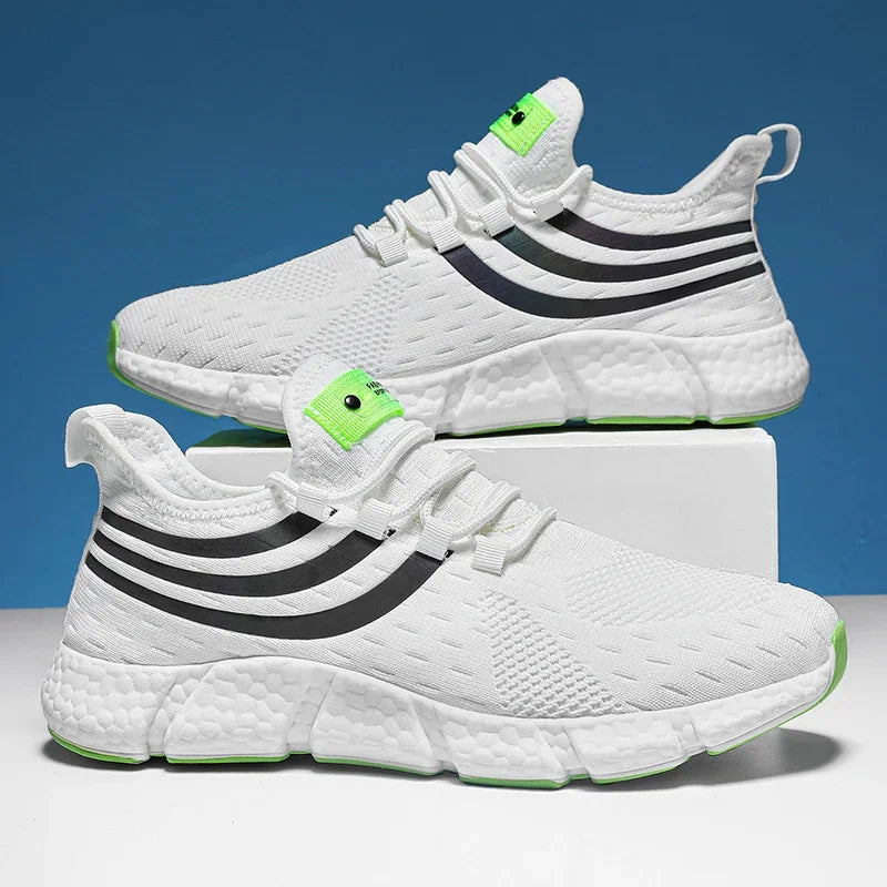 Striped Air Mesh Sneakers | White | EU 36–46