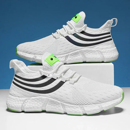 Striped Air Mesh Sneakers | White | EU 36–46