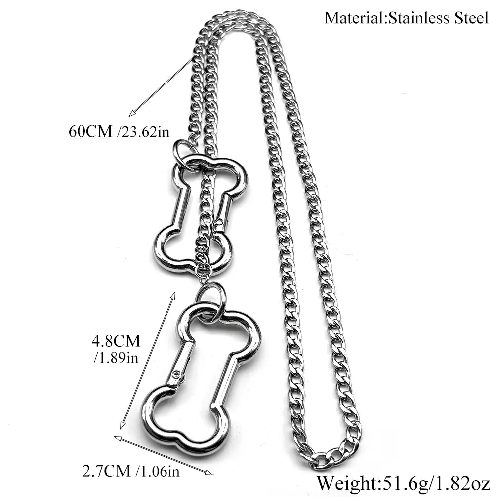 Dog Bone Pendant Necklace – 7 Styles | Stainless Steel | Punk & Goth