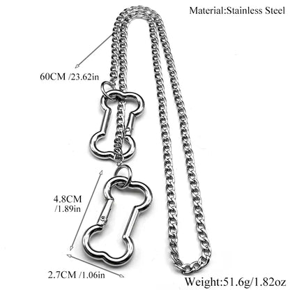 Dog Bone Pendant Necklace – 7 Styles | Stainless Steel | Punk & Goth