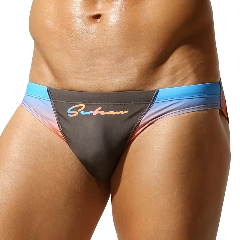 Gradient Low-Rise Swim Brief – 4 Colours | M–2XL | Polyester & Spandex