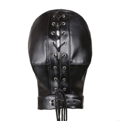 PU Balaclava Head Cover – Black | One Size | Eye & Mouth Opening