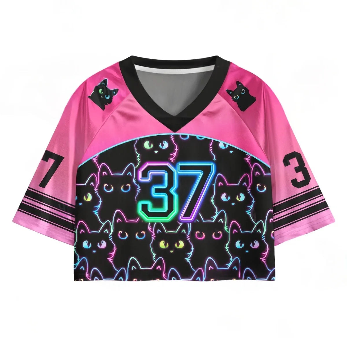 3D Print Crop Top – Pussycat | S–3XL | 100% Polyester