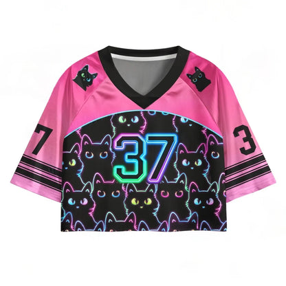 3D Print Crop Top – Pussycat | S–3XL | 100% Polyester