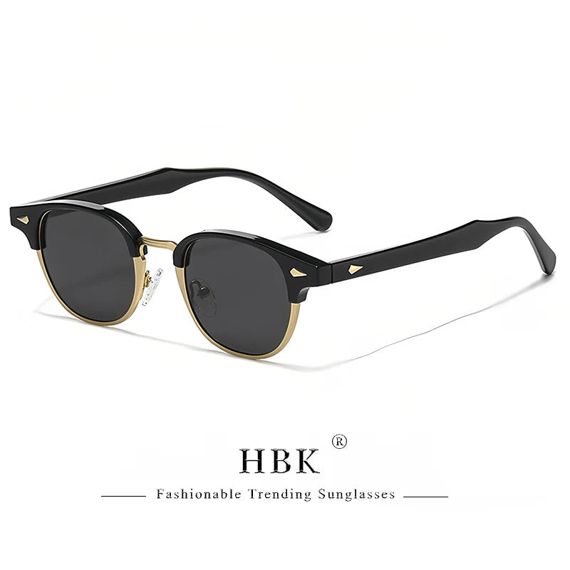 Semi-Frameless Round Sunglasses – 5 Colours | One Size | Metal & Plastic