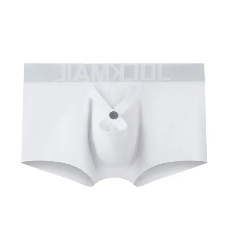 Low-Rise Boxer Brief with Inner Ring – Black, Gray & White | M–2XL | Cotton & Lycra