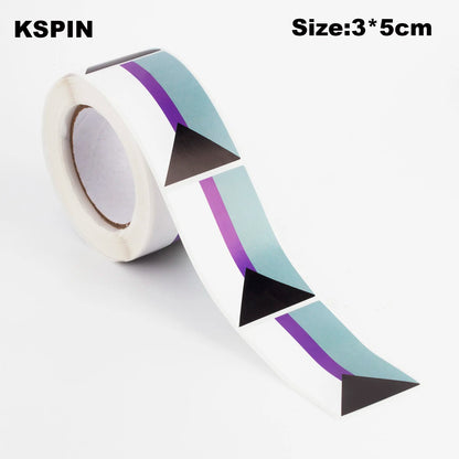 Pride Sticker Roll – 8 Designs | 250 Stickers | 3×5cm | Self-Adhesive