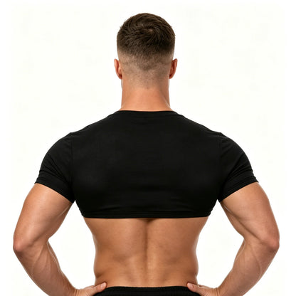 Short-Sleeve Crop Top – Black | One Size | Polyester & Spandex