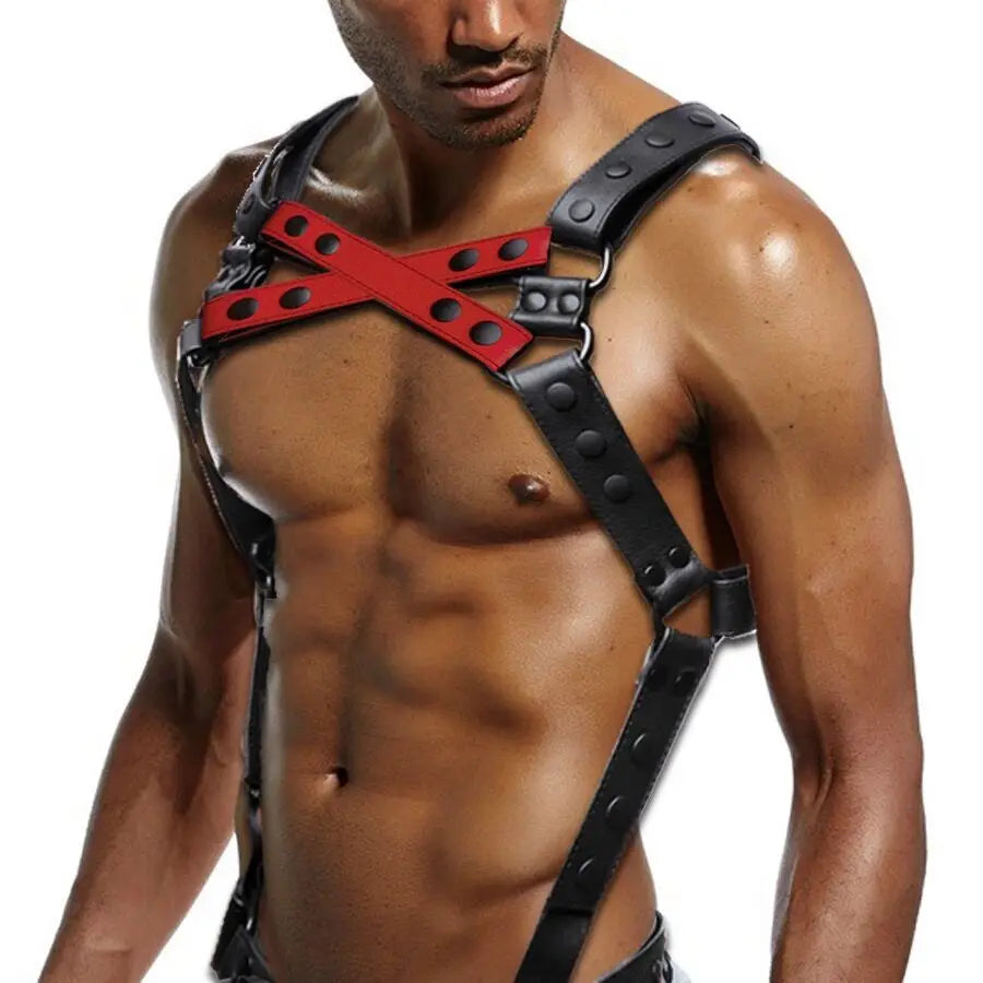 Leather Chest Harness – 4 Colours | S–2XL | Genuine Leather & Metal