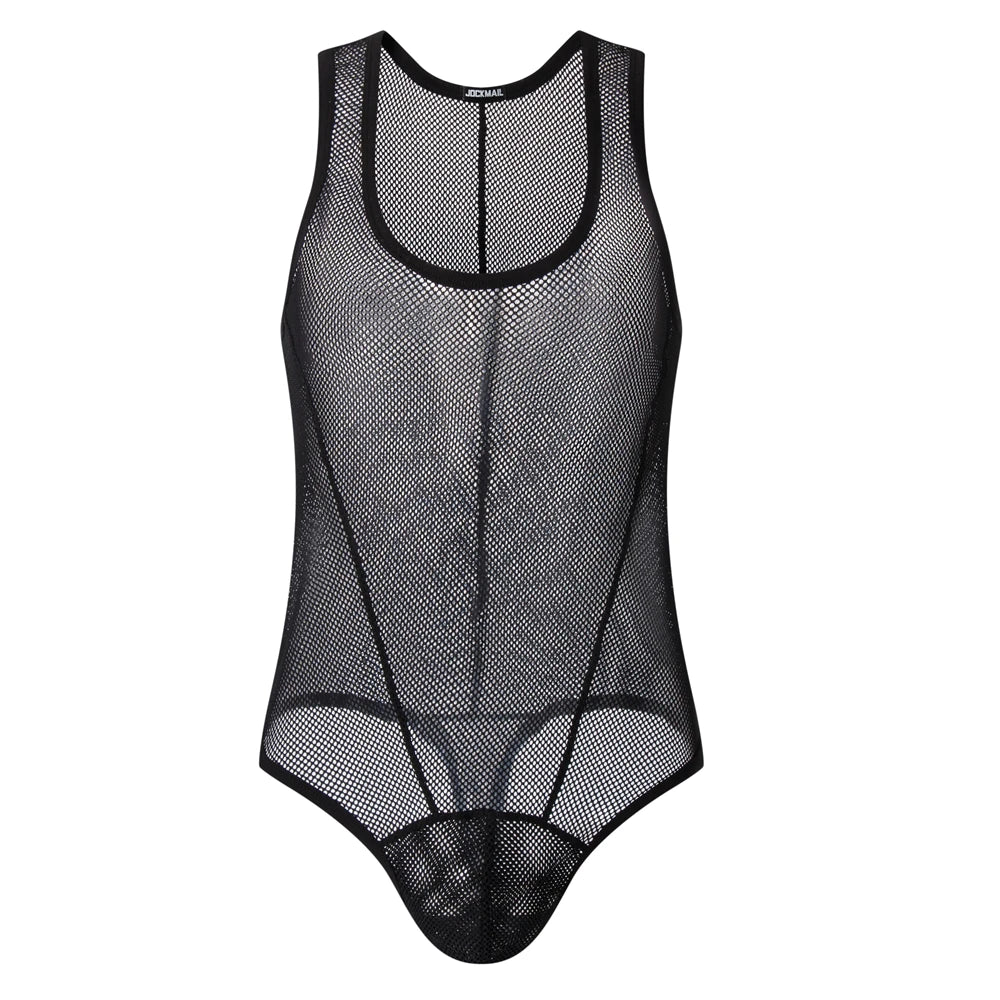 Mesh Jockstrap & Body Harness Set – Black & White | M–XL | Nylon & Elastane